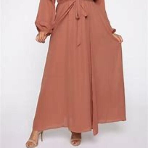 Maxi Wrap Front Ruffle Top Semi-Sheer Dress
New - Picture 6 of 7